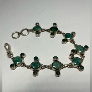 Emerald Bracelet 18.84 Carats Total Sterling Silver